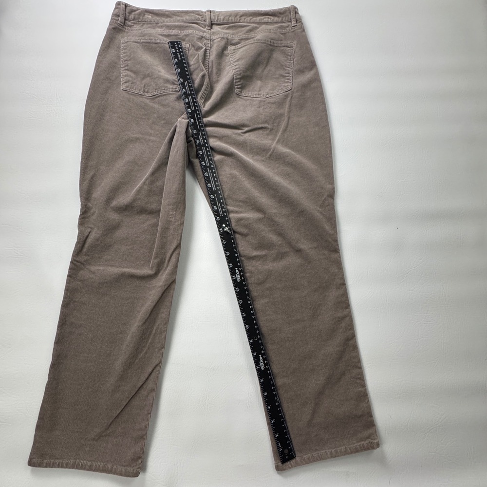 Talbots Flawless Five-Pocket Corduroy Pants Taupe Brown Straight Curvy 16 Petite - Picture 11 of 12